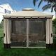 Patio Gazebo Double Roof With Netting&curtains Outdoor Garden Canopy 3x3.65m