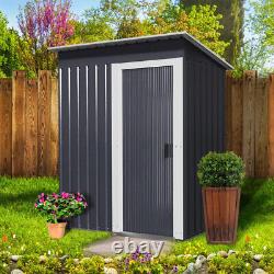Pent Roof Garden Patio Metal Shed Tool Storage Shed Outdoor House Lockable 5x3ft