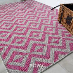 Pink Outdoor Indoor Rugs Home & Garden Flatweave Lightweight Patio Summer Mats