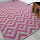 Pink Outdoor Indoor Rugs Home & Garden Flatweave Lightweight Patio Summer Mats