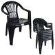 Plastic Chair Set Of 6 Garden Outdoor Furniture Stacking Patio Armchair Grey