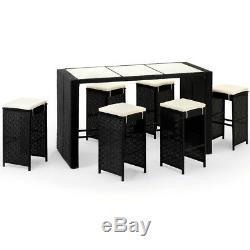 Poly Rattan Bar Set Garden Furniture Table Stools Patio Outdoor Conservatory BBQ