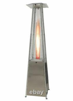 Pyramid Gas Patio Heater Stainless Steel 13kw Outdoor Garden With Wheels & Cover