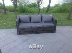 Rattan 3 seater lounge sofa chair patio outdoor garden furniture with cushion