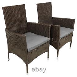 Rattan Bistro Set Garden Chair Table Patio Outdoor Cushion Conservatory 2 Seater