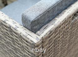 Rattan Cube 10 Seater Garden Furniture Outdoor Patio Chair & Table Set (Grey)