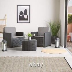 Rattan Effect Bistro Set Garden Outdoor Table Chair Patio Furniture Conservatory