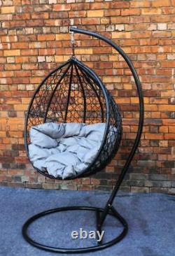 Rattan Effect Swing Egg Chair Garden Patio Indoor Outdoor Hanging Wicker Chair