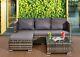 Rattan Garden Corner Sofa Set L Shaped Mix Grey Furniture 4-seater Outdoor Patio
