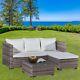 Rattan Garden Furniture 3 Piece L-shape Sofa Outdoor Patio Grey Corner Lounger