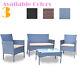 Rattan Garden Furniture 4 Piece Outdoor Patio Conservatory Chairs Sofa Table Set
