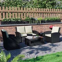 Rattan Garden Furniture 4 Seater Chairs Sofa Coffee Table Patio Outdoor Set