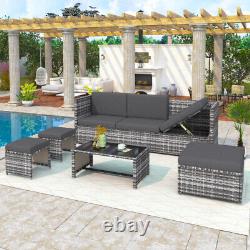 Rattan Garden Furniture 6 Seater Chairs Table Cushions Set Outdoor Patio BT