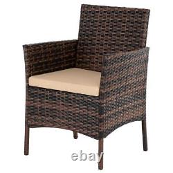 Rattan Garden Furniture 8 Piece Chairs Sofa Coffee Table Outdoor Patio Set Brown