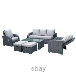 Rattan Garden Furniture Corner Sofa Set Grey Settee Outdoor Patio Conservatory