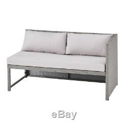Rattan Garden Furniture Corner Sofa Set Grey or Black Patio Outdoor Lounge Set