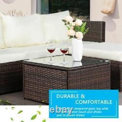Rattan Garden Furniture Corner Sofa Table Chair Lounge Set Patio Outdoor Set UK