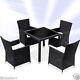 Rattan Garden Furniture Dining Table And 4 Chairs Dining Set Outdoor Patio