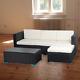 Rattan Garden Furniture L-shape Lounger 4-seater Outdoor Patio Corner Sofa Set