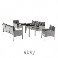 Rattan Garden Furniture Lounge Set 5 Piece Garden Outdoor Patio Set in Grey