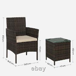 Rattan Garden Furniture Set 3 Pcs Outdoor Patio Furniture Sofa Table Chairs