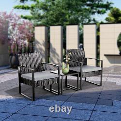 Rattan Garden Furniture Set 3 Pcs Wicker Wicker Chairs Patio Outdoor Furniture