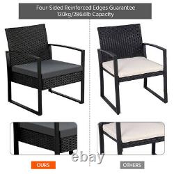 Rattan Garden Furniture Set 3 Pcs Wicker Wicker Chairs Patio Outdoor Furniture