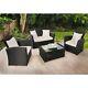 Rattan Garden Furniture Set 4 Piece Chairs Sofa Table Outdoor Patio Wicker