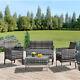 Rattan Garden Furniture Set 4 Piece Patio Table Chairs Sofa Outdoor Conservatory