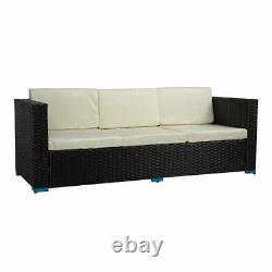 Rattan Garden Furniture Set Outdoor 4-Seater L-Shape Patio Corner Sofa Lounger
