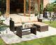 Rattan Garden Furniture Sofa Set Brown Or Black Patio Outdoor Corner Lounge Seat