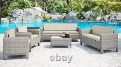 Rattan Garden Outdoor Furniture Set Sofa Chair Patio Lounge Grey Black Brown