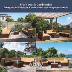 Rattan Modular Corner Sofa Garden Patio Outdoor Settee Set With Cushions