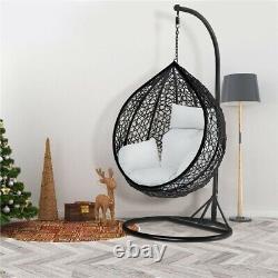 Rattan Swing Egg Chair Garden Patio Indoor Outdoor Hanging Chair With Cushions