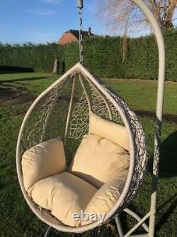 Rattan Swing Patio Garden Weave Hanging Egg Chair Frame Cushion In or Outdoor