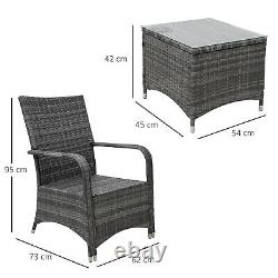 Rattan Table Chair Bistro Garden Furniture Set Wicker Table Outdoor Patio