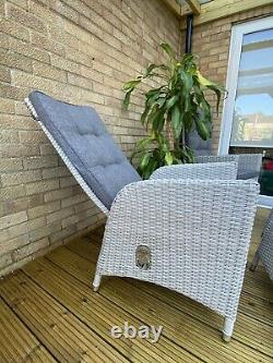 Reclining Garden Armchair With Footstool Top Quality Rattan Indoor Outdoor Patio