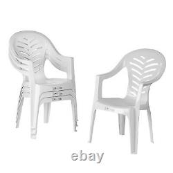 Resol 4x Palma Garden Dining Chairs Outdoor Patio Furniture White
