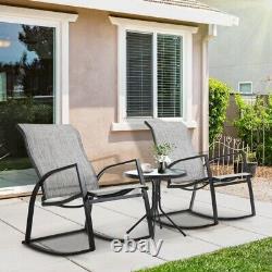 Rocking Patio Furniture Set Outdoor Coffee Table Chair Garden Armchair Bistro