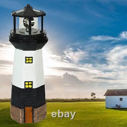 Rotating Led Solar Powered Bulb Large Garden Lighthouse Ornament Patio Light