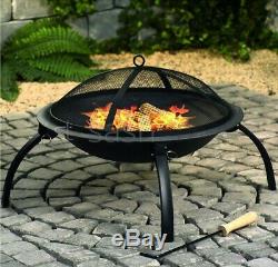 Round Fire Pit Folding Patio Garden Bowl Outdoor Camping Patio Heater Log Burner