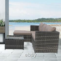 SFS066 Rattan Garden Furniture 4 Seater Corner Sofa Coffee Table Patio Outdoor