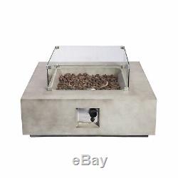 SOLD OUT Peaktop Outdoor Garden Patio Square Gas Fire Pit Wth Perspex Screen HF3