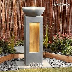 Serenity Cascade Garden Water Feature Outdoor Fountain LED Light Patio Decor NEW