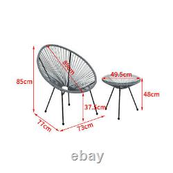 Set Chairs Table 3 PCs Loungers Relax Retro Steel Garden Outdoor Patio Furniture