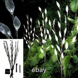 Solar Branch Tree Leaf Christmas Lights Outdoor Garden Lawn Patio 60 LED Lamp