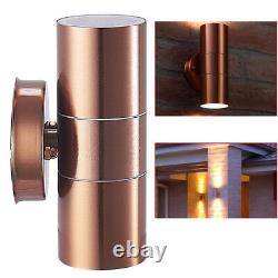 Stainless Steel Up Down GU10, IP44 Wall Light Double Outdoor Garden Patio S247