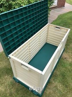 Starplast Outdoor Garden Storage Utility Chest Cushion Box Case 440L Sit-On Lid