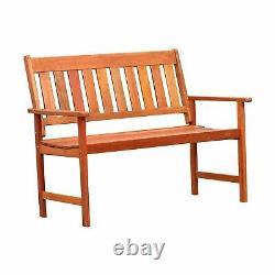 Strong Jakarta Outdoor Wooden Bench Garden Patio Furniture Seats Up To 3 People