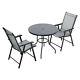 Table & Chairs Set Metal Xl Patio Outdoor Dining Garden Parasol Table With Chair